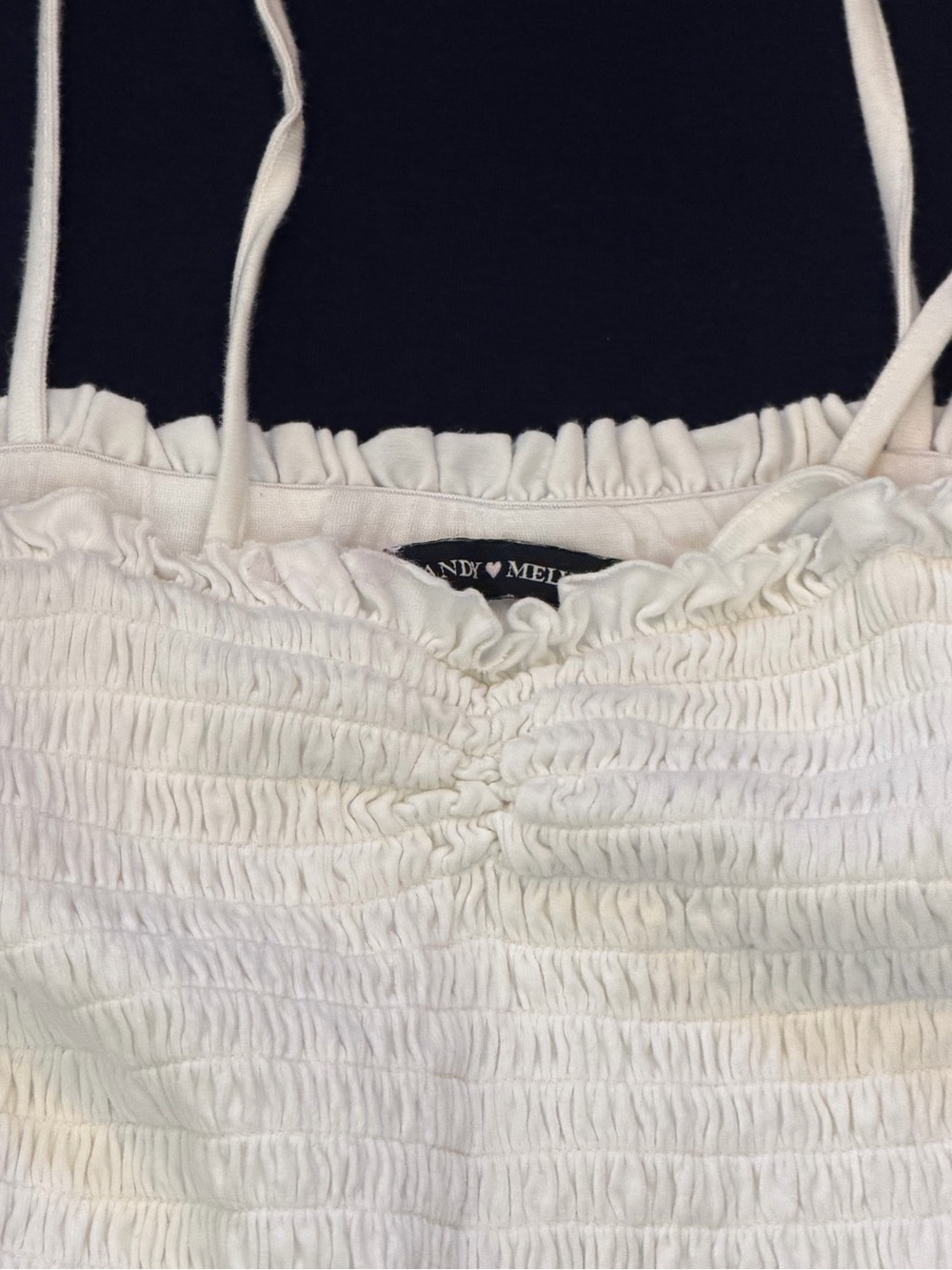 Brandy Melville White Tank Smock Crop Top - XS - Picture 2 of 6